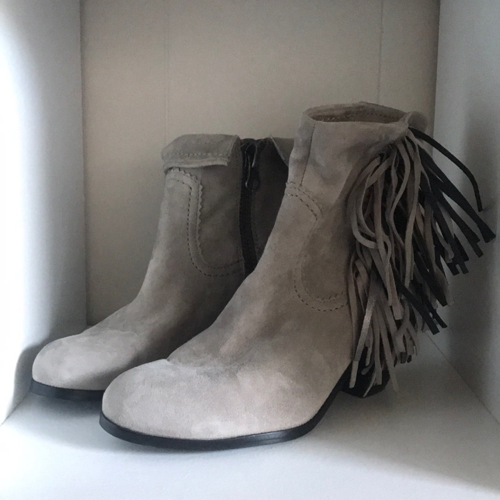 Grey Louie Fringe Sam Edelman Booties